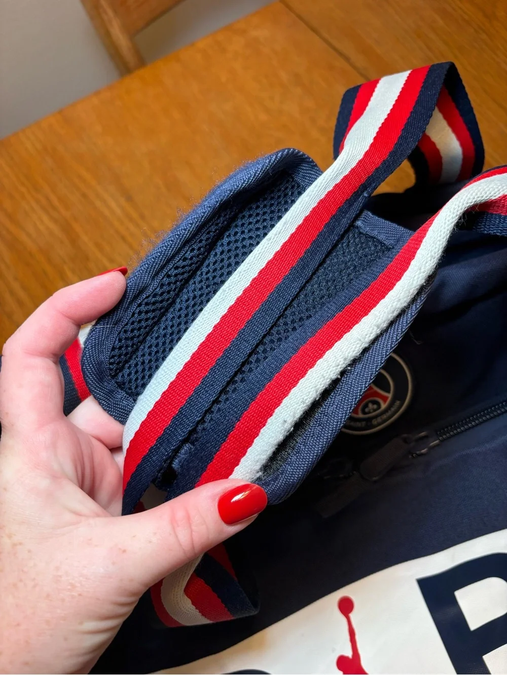 Jordan x PSG Paris Saint-Germain Duffel Gym Bag Navy Red White
